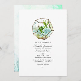 Invitación Terrario de cristal de agua Suculentos Boda Invi