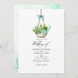 Invitación Terrario de cristal de agua Suculentos Boda Invi