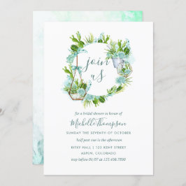 Invitación Terrario de vidrio acuático Suculento Ducha Bridal