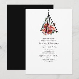 Invitación Terrario floral geométrico boho para fiesta de com