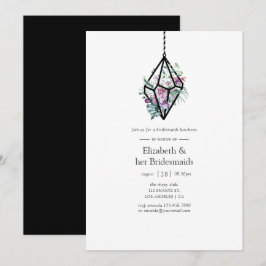 Invitación Terrario Geométrico Floral Almuerzo de Damas de Ho