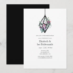 Invitación Terrario Geométrico Floral Almuerzo de Damas de Ho