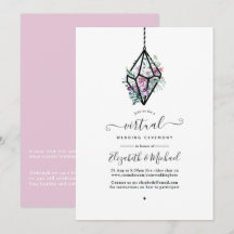 Terrario geométrico floral pastel boda virtual