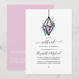 Invitación Terrario geométrico floral pastel boda virtual