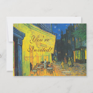 Invitación Terraza del Café Van Gogh Escena Callejera Frances