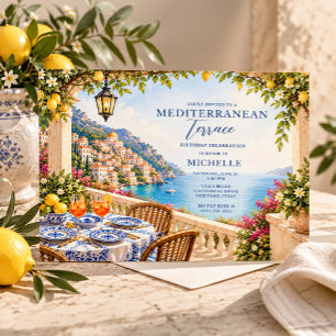 Invitación Terraza Mediterránea Amalfi Cumpleaños Italiano