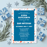 Invitación Terrazzo Mano Dibujó Bar Personalizado Bat Mitzvah<br><div class="desc">¡Tarjeta perfecta para anunciar una mitzvah de murciélago, el bar mitzvah u otra celebración judía! ¡La mano hizo un patrón de terrazo para ti en la parte delantera y trasera! ¡TODO PERSONALIZABLE! Haga clic en "Personalizar" para editar el texto. Haga clic en "editar usando la herramienta de diseño" para ajustar...</div>