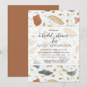 Invitación Terrazzo Terra-cotta Moderno Espectáculo de Novias