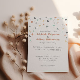 Invitación Terrazzo Tile Confetti Estilo moderno Tones de la 
