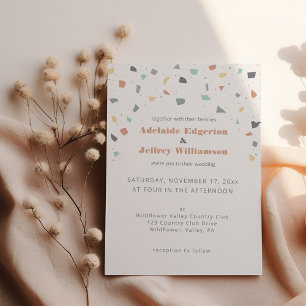 Invitación Terrazzo Tile Confetti Estilo moderno Tones de la
