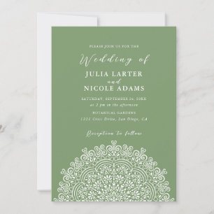 Invitación Terreno Mexicano Retro Floreciendo Mandala Boda