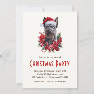 Invitación Terrier escocés en Fiesta de Navidades de perro de