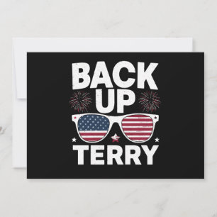 Invitación Terry de Respaldo Divertido 4 de Julio Fuegos Arti