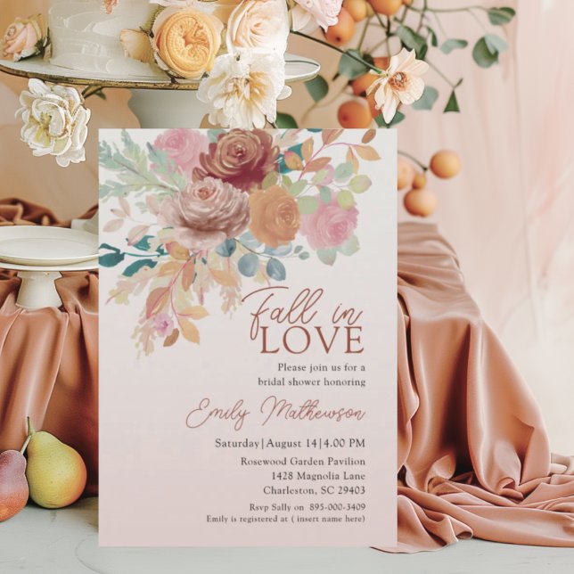 Invitación Tertracota boho y lluvia floral de boda (Subido por el creador)