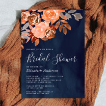 Tertulia de Boda de Terracota Rústica Floral Azul