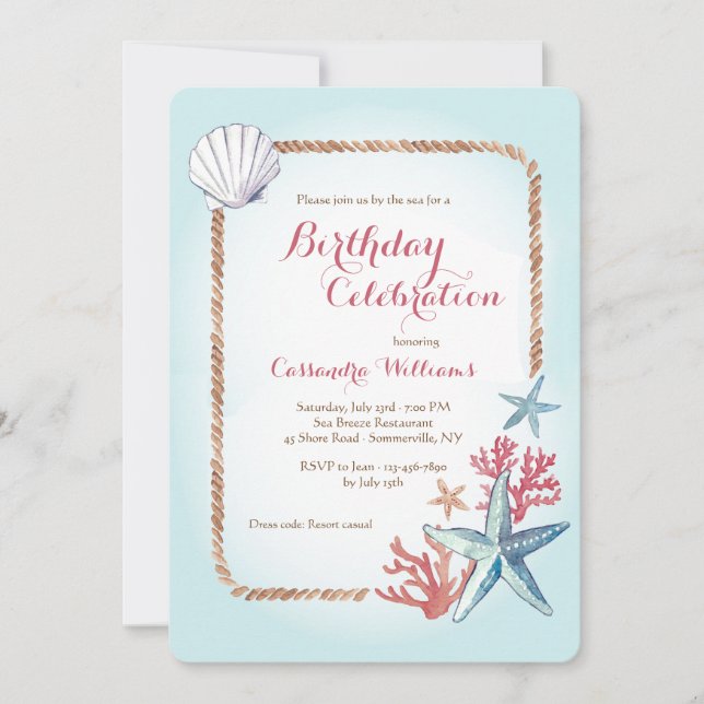 Invitación Tesoros del Mar (Anverso)