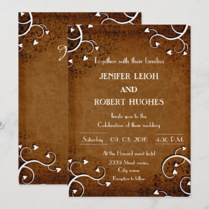 Invitación Testigo blanco de los corazones Boda elegante