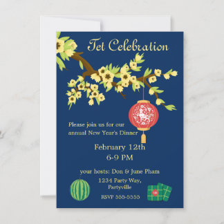 Invitación Tet New Year OX Hoa Mai Blossoms