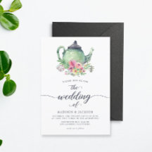 Tetera acuarela y Boda floral