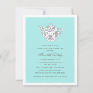 Invitación Tetera de Damasco Acuático Fiesta de Despedida de 