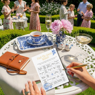 Invitación Tetera Encuentra el Juego de Bingo para la Ducha d