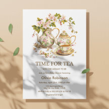 Tetera Floral Momento de Tomar Té Shower de Bebé 
