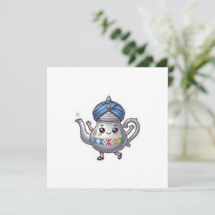 Invitación Tetera Marroquí Bereber Adorable Pegatina Kawaii c