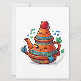 Invitación Tetera marroquí Kawaii - Palo Berred Lindo