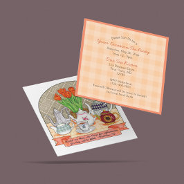 Invitación Tetera refrescante con té de escrituras Fiesta del