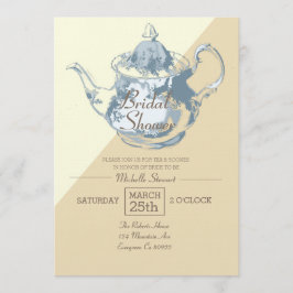 Invitación Tetera Rubor moderna | Fiesta de té de novia | PER