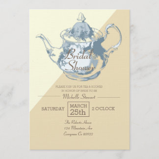 Invitación Tetera Rubor moderna | Fiesta de té de novia | PER