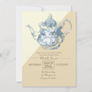 Invitación Tetera Rubor moderna   Fiesta de té de novia   PER