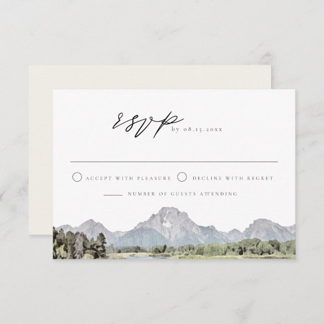 Invitación TETON NATIONAL PARK Skyline Destination RSVP (Anverso / Reverso)