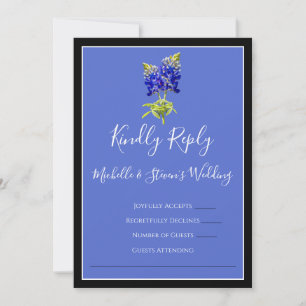 Invitación Texas Bluebonnets sobre azul, boda de primavera RS