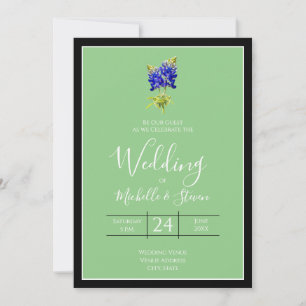 Invitación Texas Bluebonnets sobre el sabio, la boda de prima