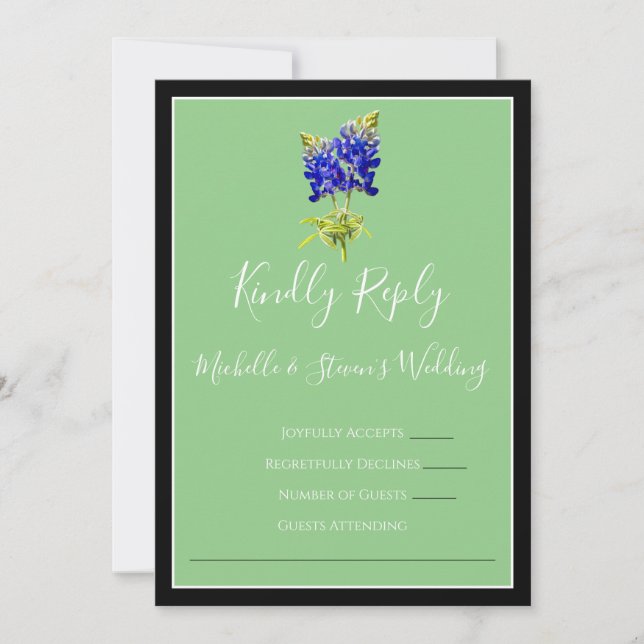 Invitación Texas Bluebonnets sobre el sabio, Primavera RSVP (Anverso)