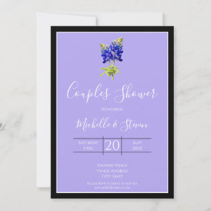 Invitación Texas Bluebonnets sobre Lavanda, primavera y parej