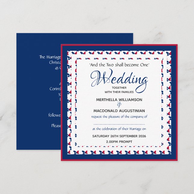 Invitación TEXAS Personalizado de FLAG de EE.UU. Boda de Plaz (Anverso / Reverso)