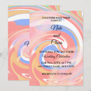 Invitación Texto abstracto en acuarela colorida para agregar