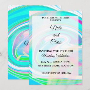 Invitación texto abstracto en acuarela colorida para agregar