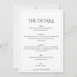 Invitación Texto clásico de elegancia basado en los detalles