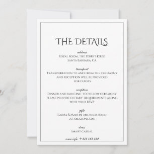 Invitación Texto clásico de elegancia basado en los detalles