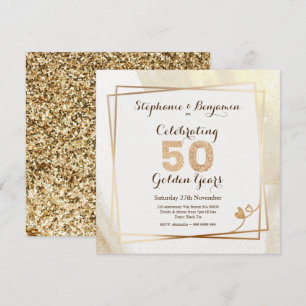 Invitación Texto de aniversario de bodas de oro de 50 años el