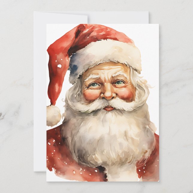 Invitación Texto de fiesta retro de Navidad de Papá Noel en l (Anverso)