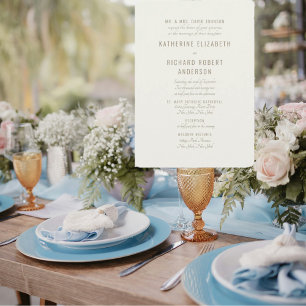 Invitación Texto formal de oro crema Dos padres de novia