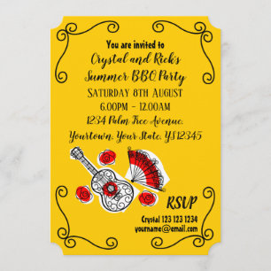 Invitación Texto frontal de las esquinas de los souvenirs esp