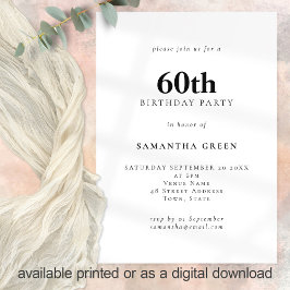 Invitación Texto minimalista Cualquier color Fiesta de cumple