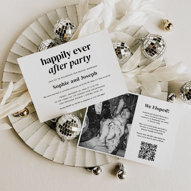 Invitación Texto Moderno | Fiesta de Boda Felices para Siempr (Subido por el creador)
