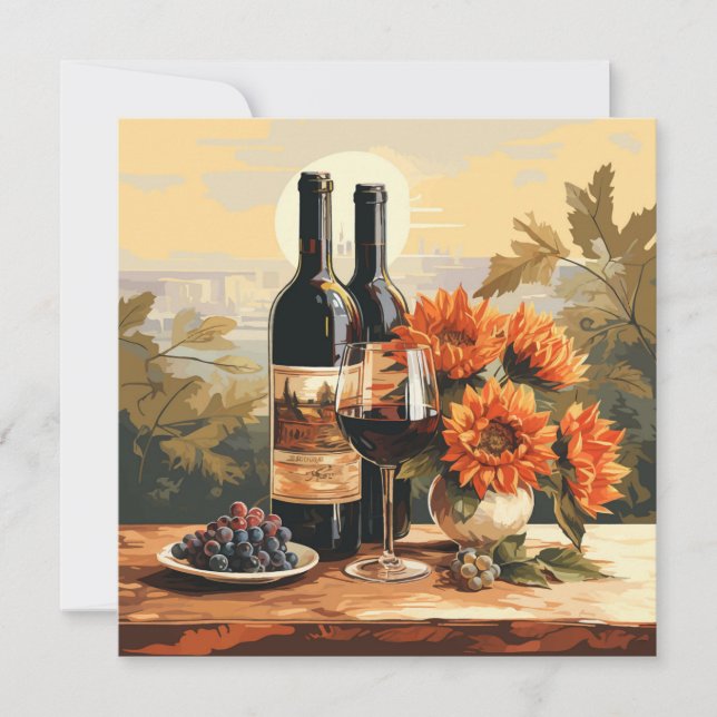 Invitación Texto personalizado de Wine Lover (Anverso)