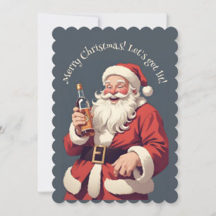 Invitación Texto personalizado Santa borracho divertido